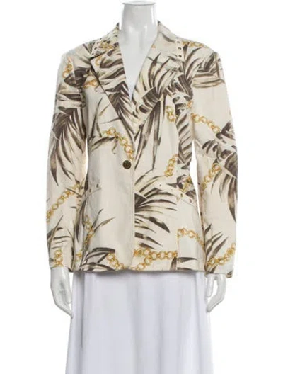 Pre-owned St John Printed Blazer In Neutral