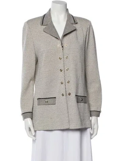 Pre-owned St John Printed Blazer In Neutral