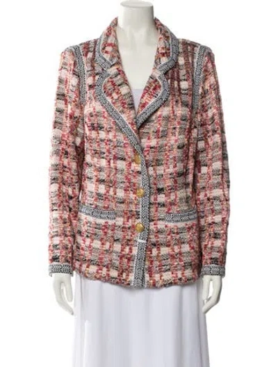 Pre-owned St John Printed Blazer In Neutral