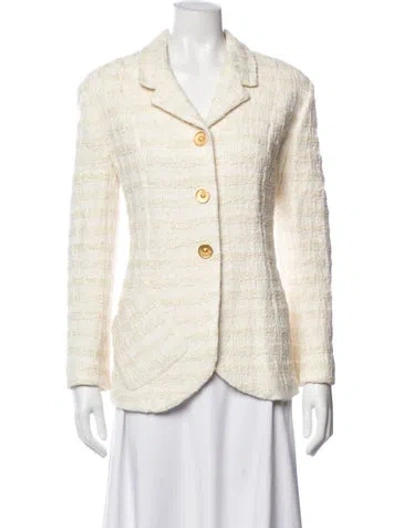 Pre-owned St John Printed Blazer In Neutral
