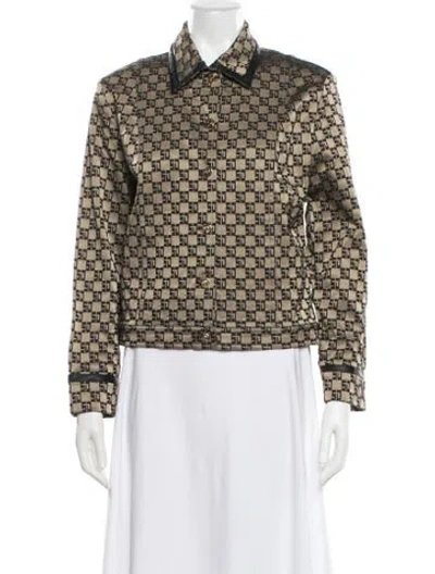 Pre-owned St John Printed Blazer In Neutral
