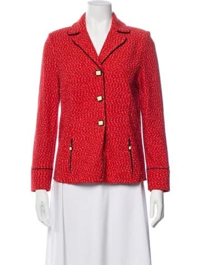 Pre-owned St John Printed Blazer In Orange