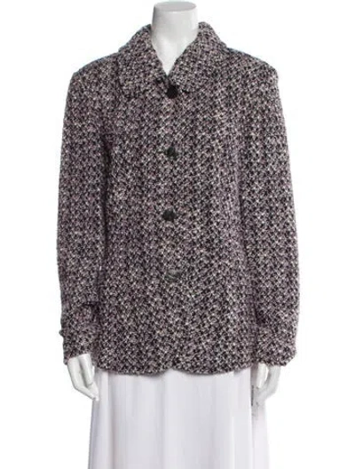 Pre-owned St John Printed Blazer In Purple