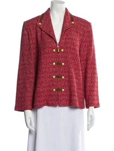 Pre-owned St John Printed Blazer In Red