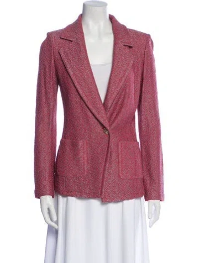 Pre-owned St John Printed Blazer In Red