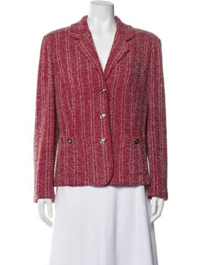 Pre-owned St John Printed Blazer In Red
