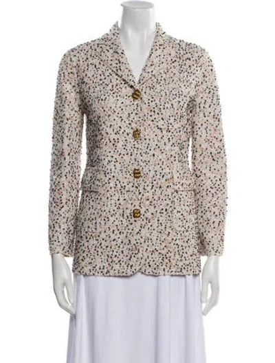 Pre-owned St John Printed Blazer W/ Tags In Neutral