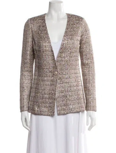 Pre-owned St John Printed Blazer W/ Tags In Pink