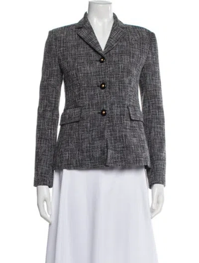 Pre-owned St John Printed Blazer In White