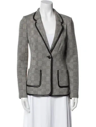 Pre-owned St John Printed Blazer In White