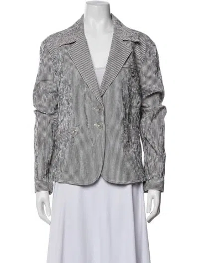 Pre-owned St John Printed Blazer In White