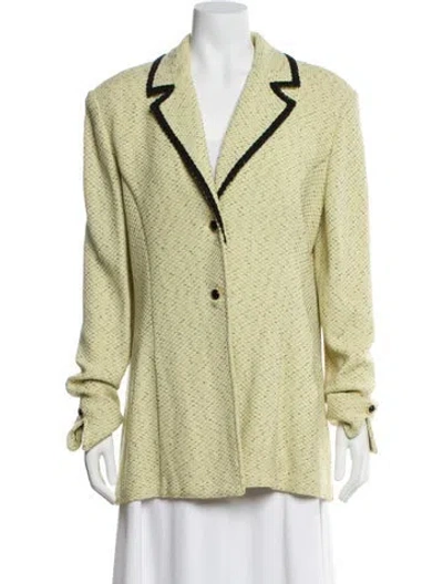 Pre-owned St John Printed Blazer In Yellow