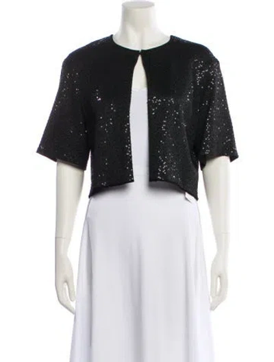 Pre-owned St John Printed Bolero In Black