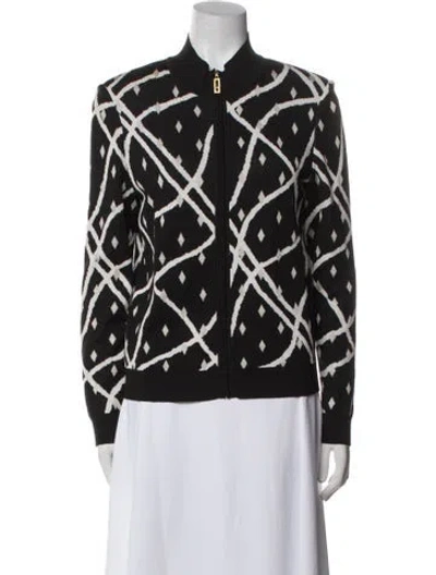 Pre-owned St John Printed Bomber Jacket In Black