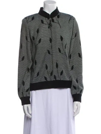 Pre-owned St John Printed Bomber Jacket In Green