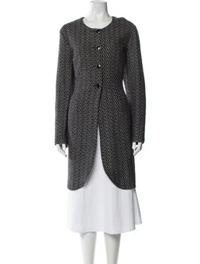 Pre-owned St John Printed Coat In Black