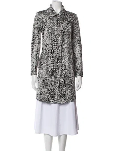 Pre-owned St John Printed Coat In Black
