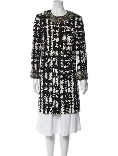 Pre-owned St John Printed Coat In Black