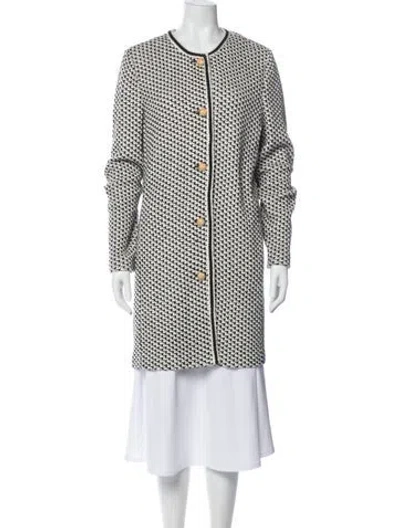 Pre-owned St John Printed Coat In Brown