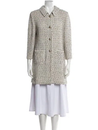 Pre-owned St John Printed Coat In Neutral