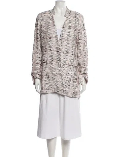 Pre-owned St John Printed Coat In Pink