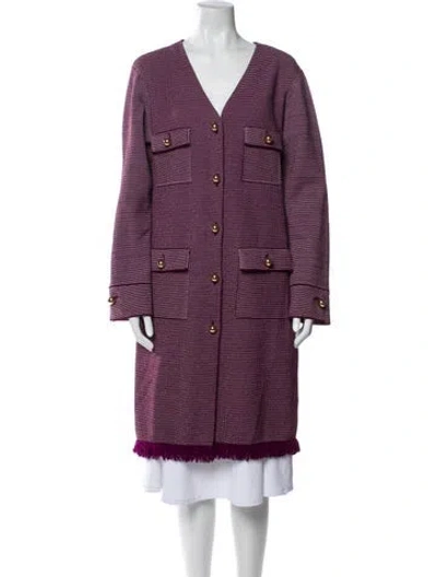 Pre-owned St John Printed Coat In Purple