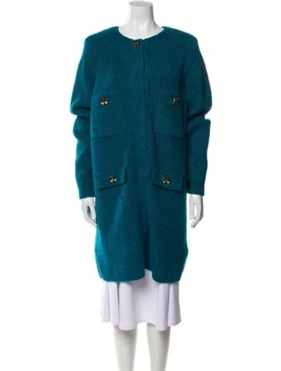 Pre-owned St John Printed Coat W/ Tags In Blue