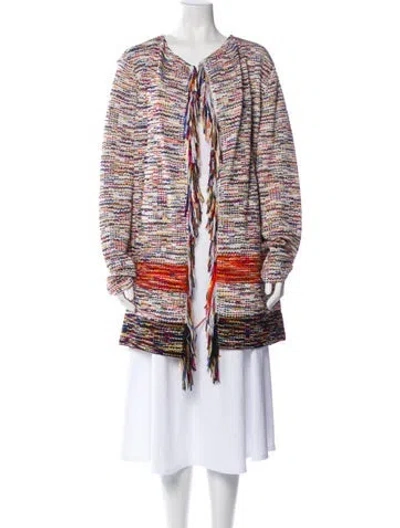 Pre-owned St John Printed Crew Neck Sweater In Neutral