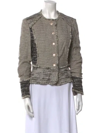 Pre-owned St John Printed Crew Neck Sweater In Neutral