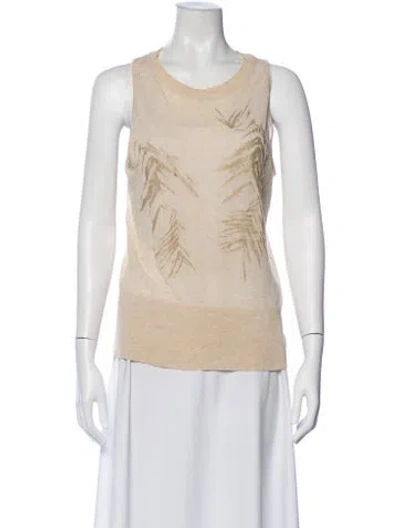 Pre-owned St John Printed Crew Neck Top
