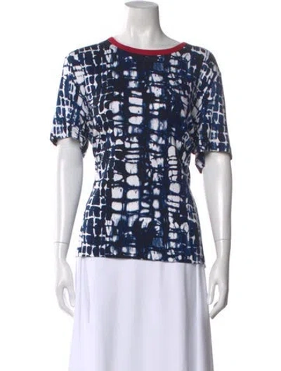 Pre-owned St John Printed Crew Neck T-shirt In Multi