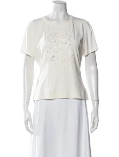 Pre-owned St John Printed Crew Neck T-shirt In Neutral