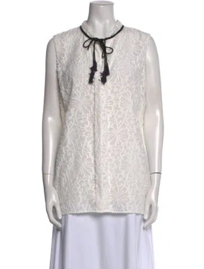 Pre-owned St John Printed Crew Neck Tunic In Multi