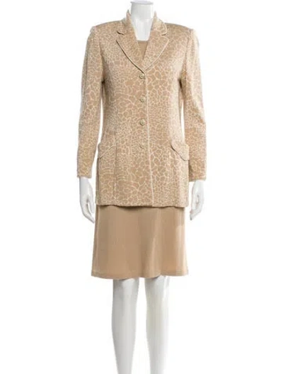 Pre-owned St John Printed Dress Set In Neutral