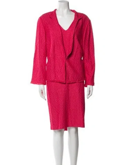 Pre-owned St John Printed Dress Set In Pink