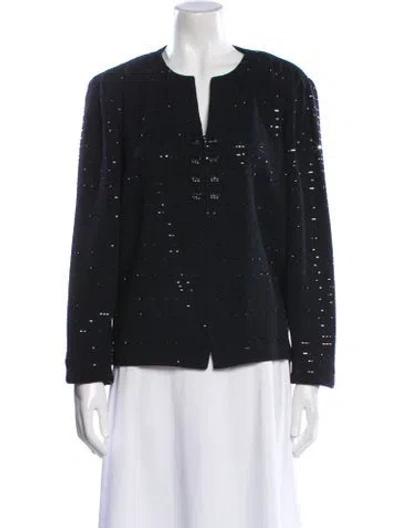 Pre-owned St John Printed Evening Jacket In Black