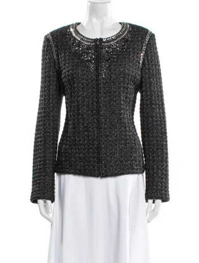 Pre-owned St John Printed Evening Jacket In Black