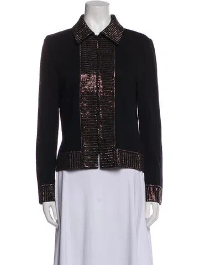 Pre-owned St John Printed Evening Jacket In Black