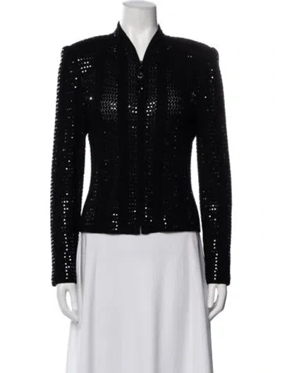 Pre-owned St John Printed Evening Jacket In Black