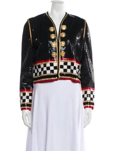 Pre-owned St John Printed Evening Jacket In Black