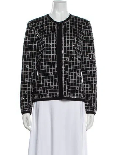 Pre-owned St John Printed Evening Jacket In Black