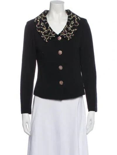 Pre-owned St John Printed Evening Jacket In Black