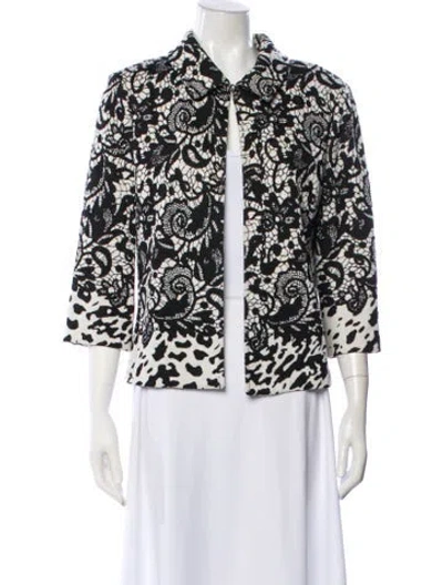 Pre-owned St John Printed Evening Jacket In Black