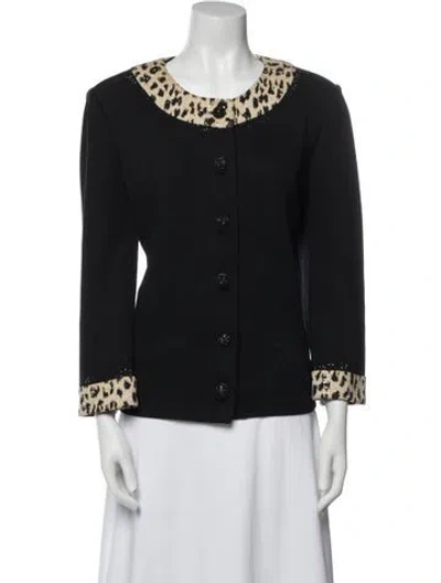 Pre-owned St John Printed Evening Jacket In Black