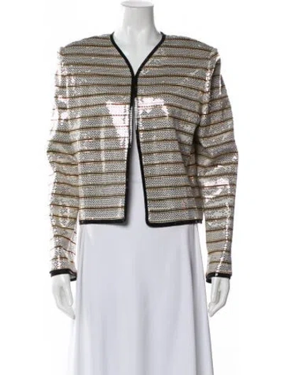 Pre-owned St John Printed Evening Jacket In Blue