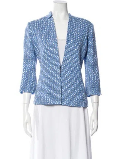 Pre-owned St John Printed Evening Jacket In Blue