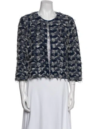 Pre-owned St John Printed Evening Jacket In Blue