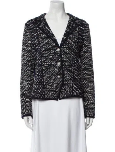 Pre-owned St John Printed Evening Jacket In Blue