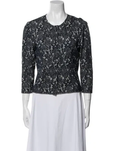 Pre-owned St John Printed Evening Jacket In Blue