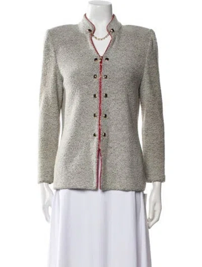 Pre-owned St John Printed Evening Jacket In Blue